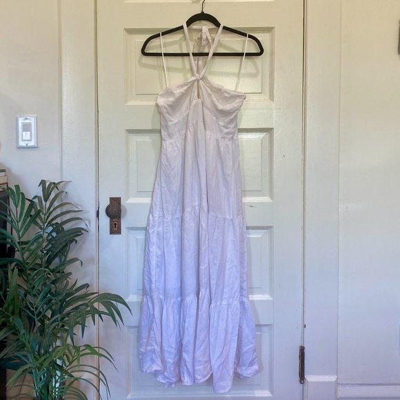 PRELOVED A&F || WHITE HALTER MAXI DRESS - Picture 3 of 6
